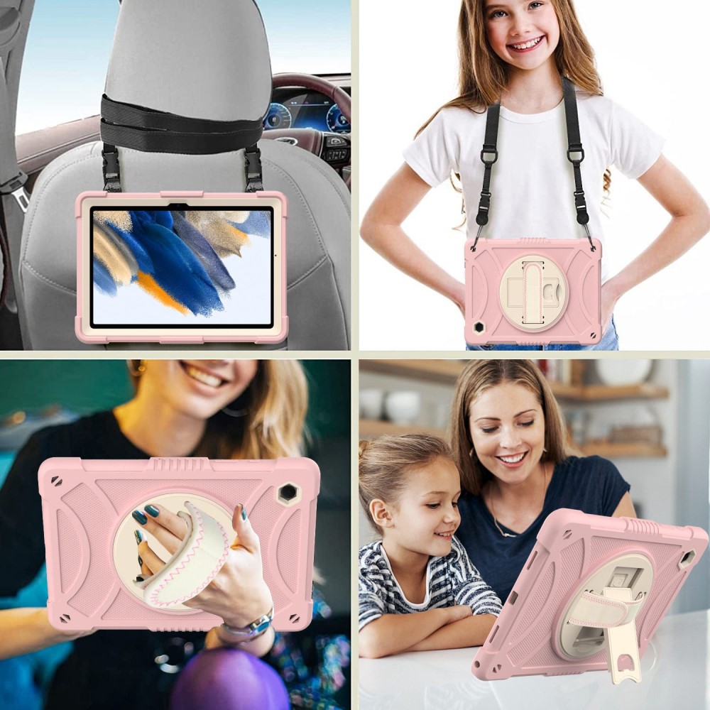  Galaxy Tab A8 Skal Hybrid Shockproof Kickstand Rosa - Teknikhallen.se