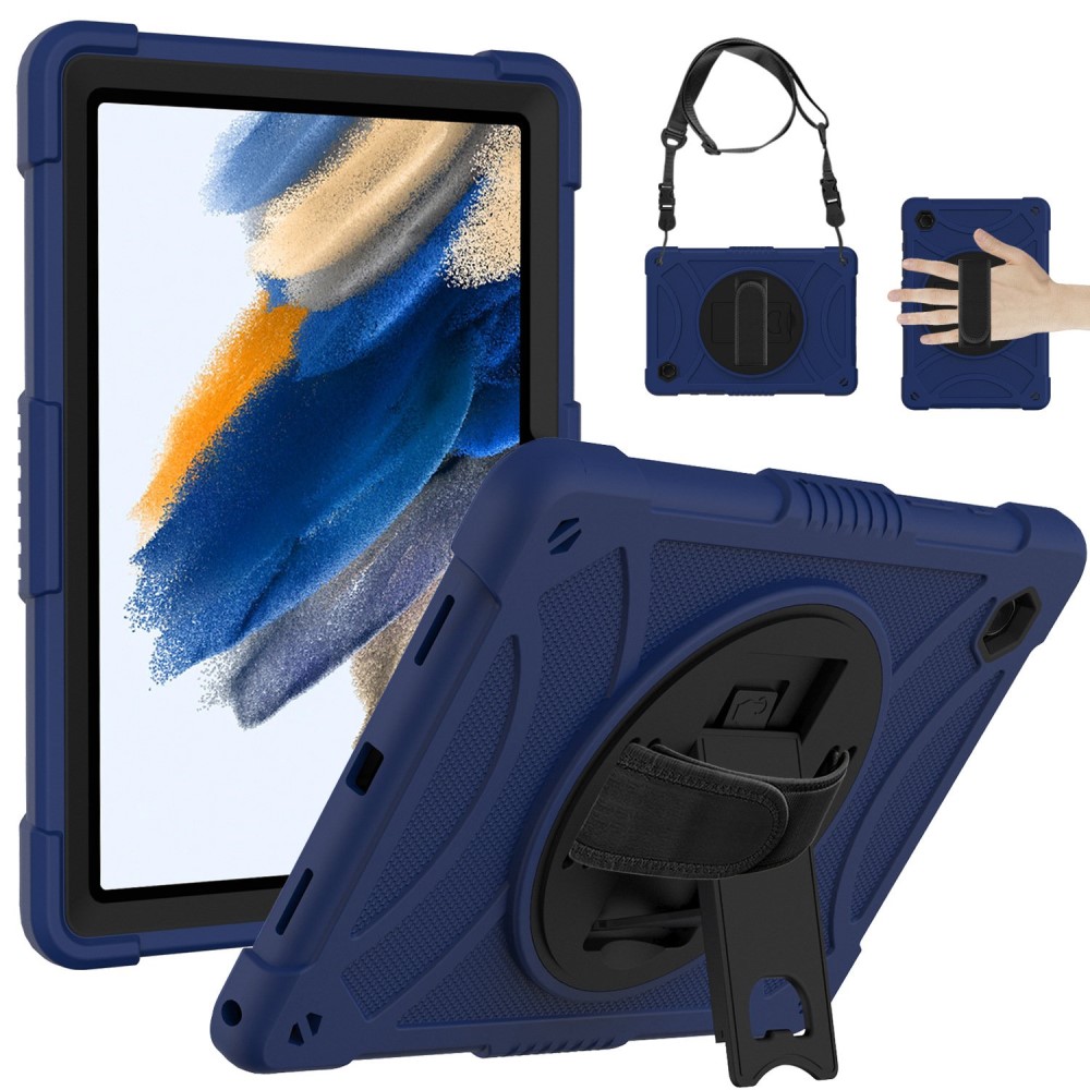  Galaxy Tab A8 Skal Hybrid Shockproof Kickstand Mörk Blå - Teknikhallen.se