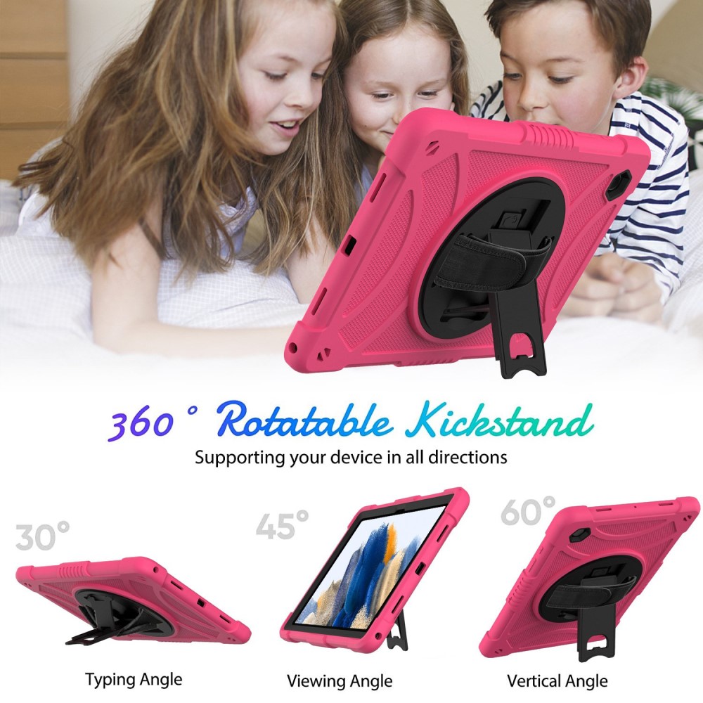  Galaxy Tab A8 Skal Hybrid Shockproof Kickstand Rosa - Teknikhallen.se