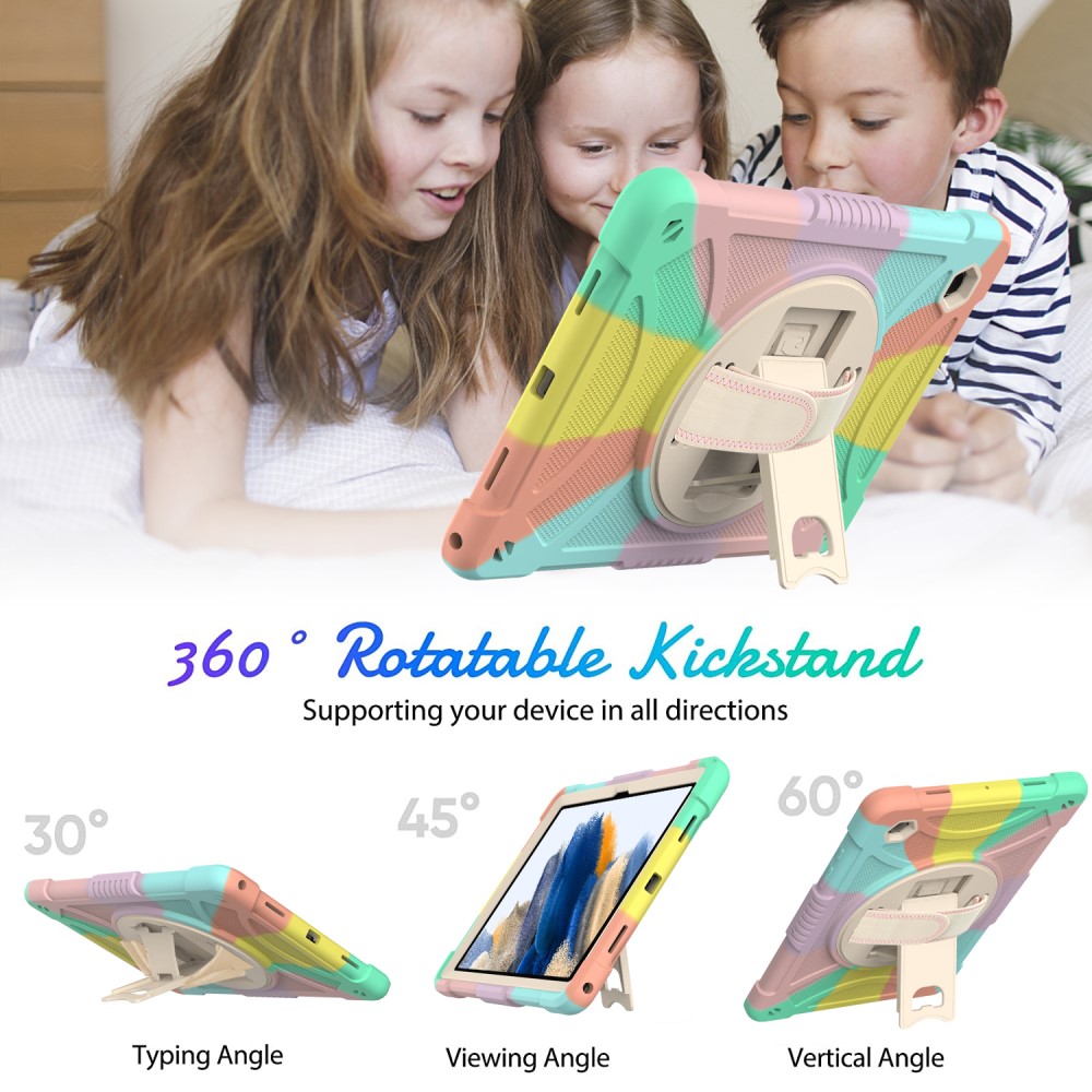  Galaxy Tab A8 Skal Hybrid Shockproof Kickstand Colorful - Teknikhallen.se