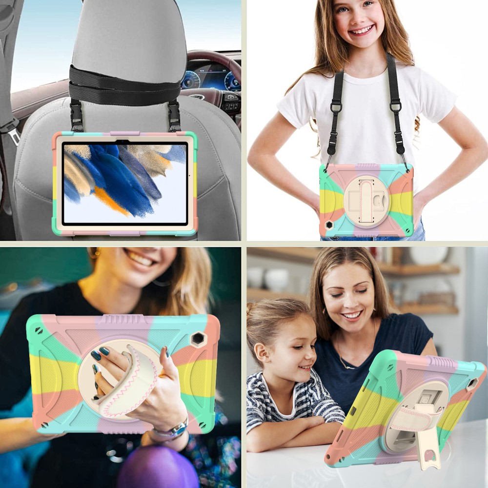  Galaxy Tab A8 Skal Hybrid Shockproof Kickstand Colorful - Teknikhallen.se