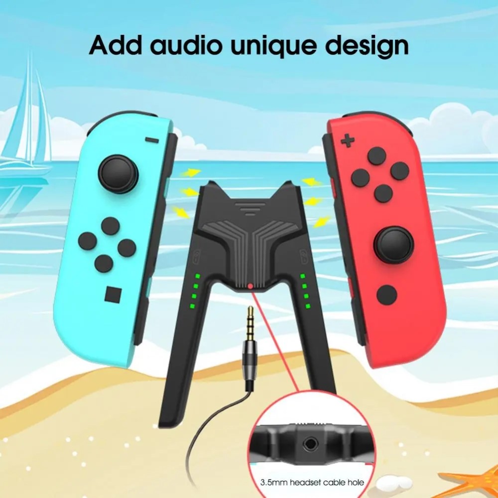 AOLION AOLION Nintendo Switch Joy-Con Charging Grip LED Svart - Teknikhallen.se