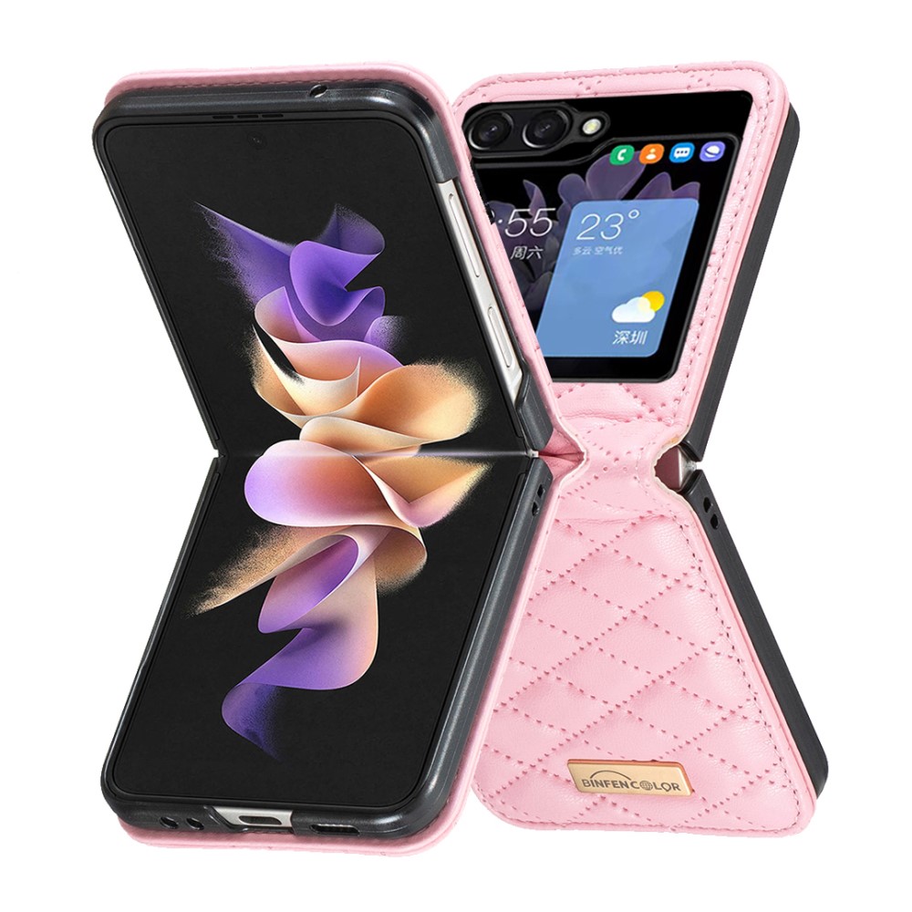  Samsung Galaxy Z Flip 5 Skal Diamond Textur Rosa - Teknikhallen.se