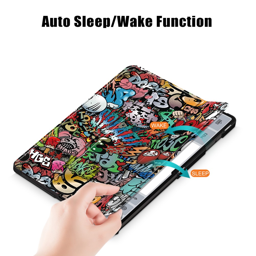  Samsung Galaxy Tab S9 Ultra Fodral Tri-Fold Grafitti - Teknikhallen.se