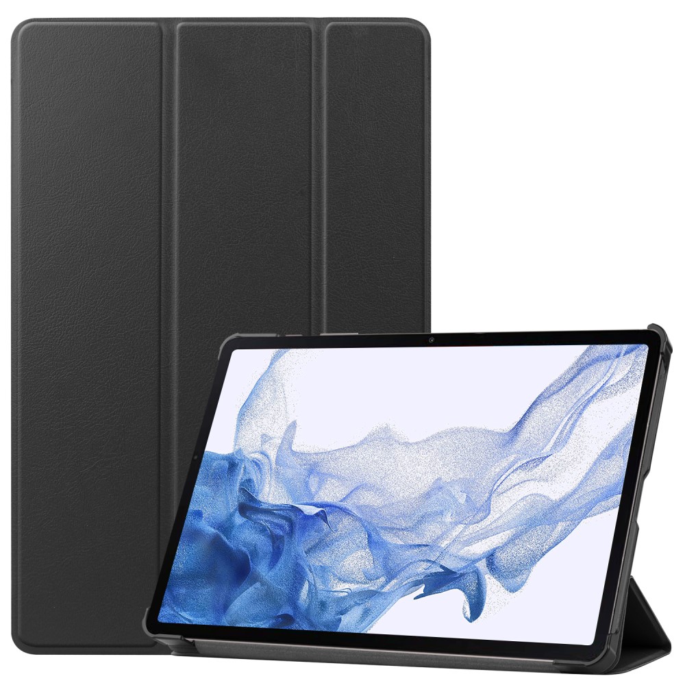  Samsung Galaxy Tab S9 Fodral Tri-Fold Läder Svart - Teknikhallen.se