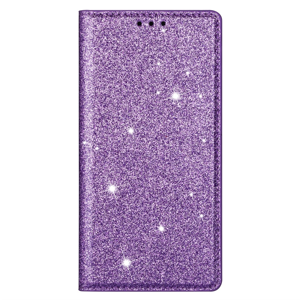  iPhone 15 Fodral Flip Glitter Lila - Teknikhallen.se