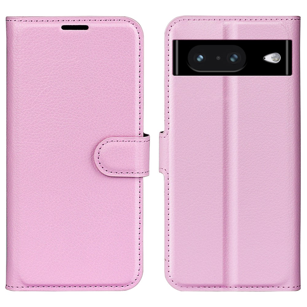  Google Pixel 8 Fodral Litchi Textur Ljus Rosa - Teknikhallen.se