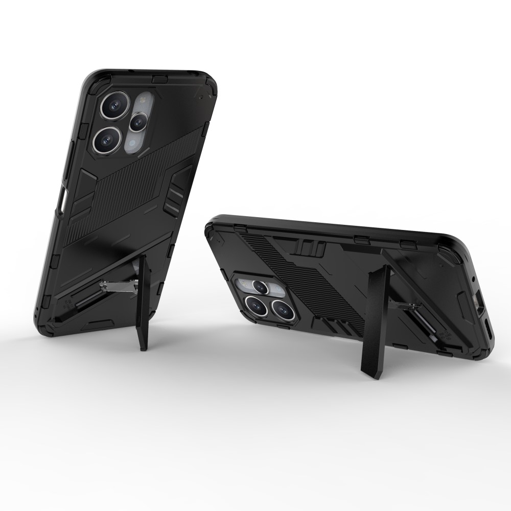  Xiaomi Redmi 12 5G/4G Skal Kickstand Hybrid Armor Svart - Teknikhallen.se