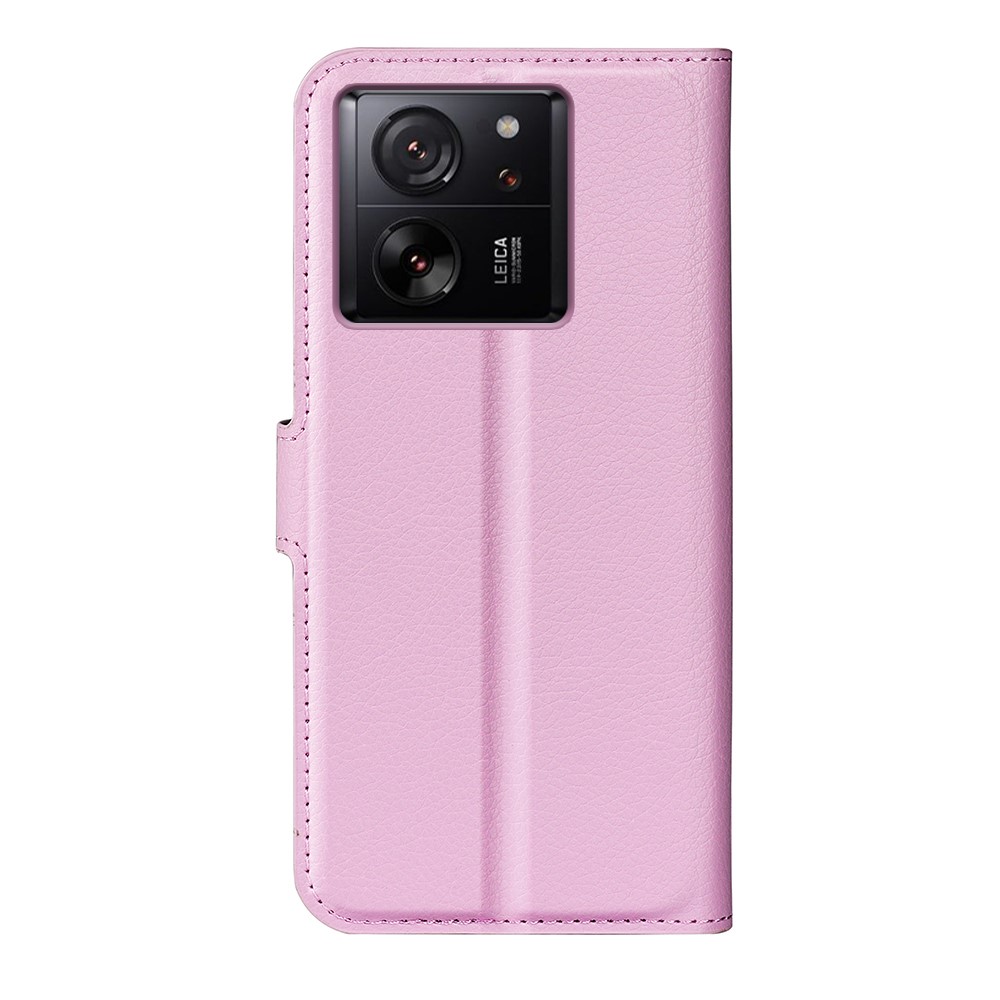  Xiaomi 13T / 13T Pro Fodral Litchi Läder Ljus Rosa - Teknikhallen.se