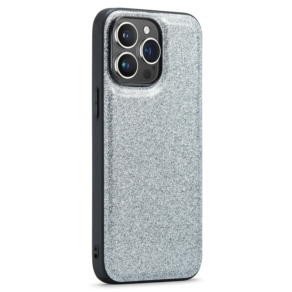 DG.MING DG.MING iPhone 14 Pro Skal Lder Glitter Silver - Teknikhallen.se