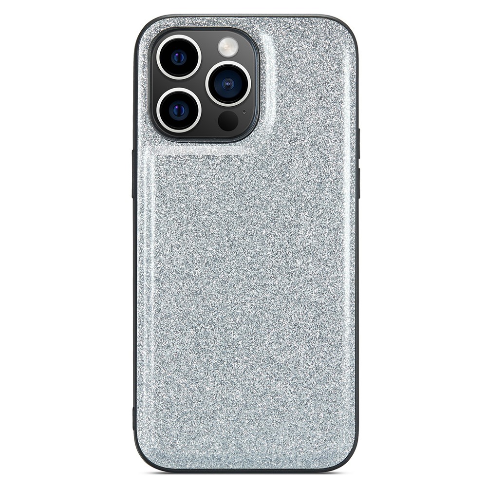 DG.MING DG.MING iPhone 14 Pro Max Skal Läder Glitter Silver - Teknikhallen.se