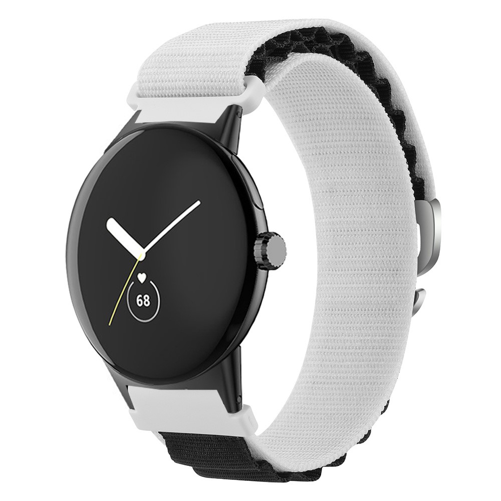  Google Pixel Watch / Watch 2 Armband Nylon Pro Vit/Svart - Teknikhallen.se