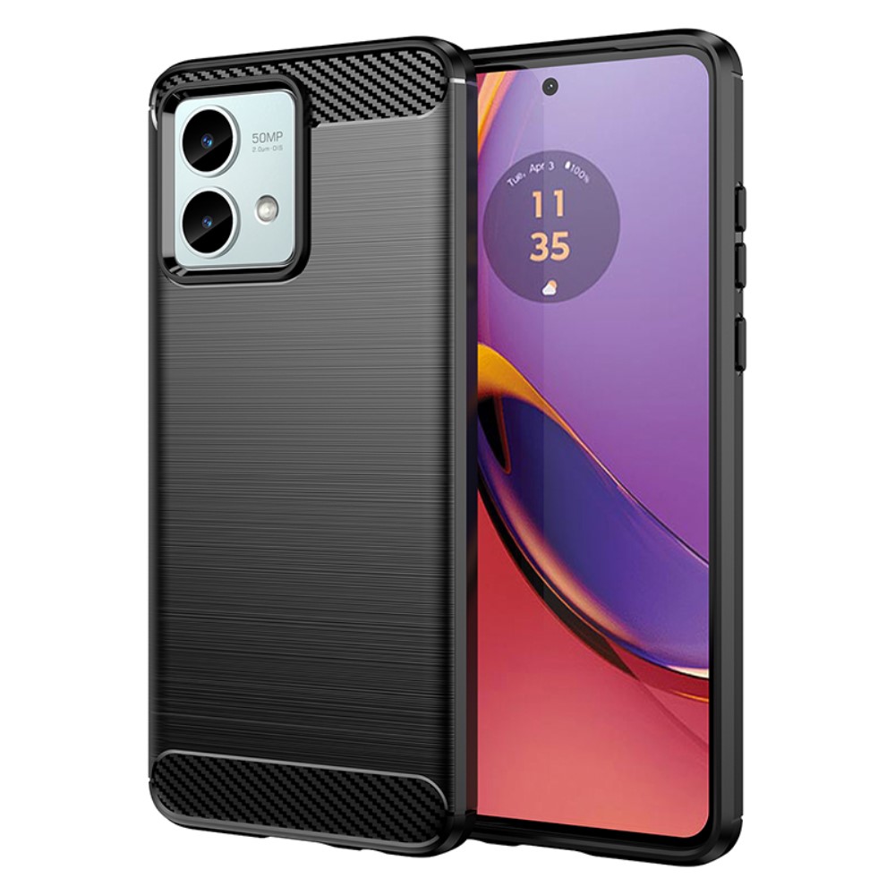  Motorola Moto G84 5G Skal Borstad Stl Textur Svart - Teknikhallen.se