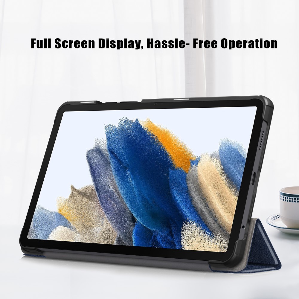  Samsung Galaxy Tab A9 Fodral Tri-Fold PU Lder Bl - Teknikhallen.se