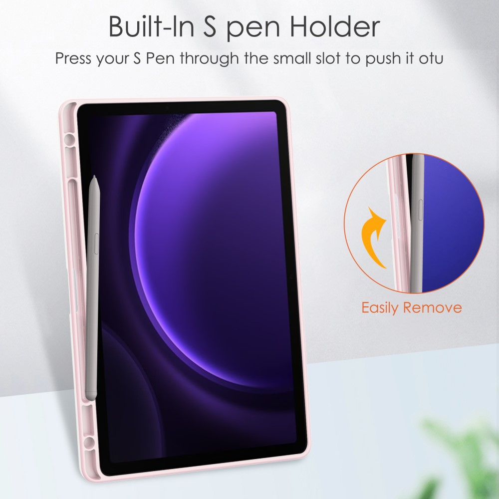  Galaxy Tab S9 FE Fodral Hybrid Pennhållare Rosa - Teknikhallen.se