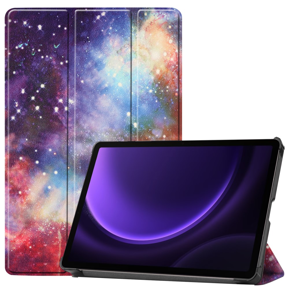  Samsung Galaxy Tab S9 FE Fodral Tri-Fold Läder Cosmic Space - Teknikhallen.se