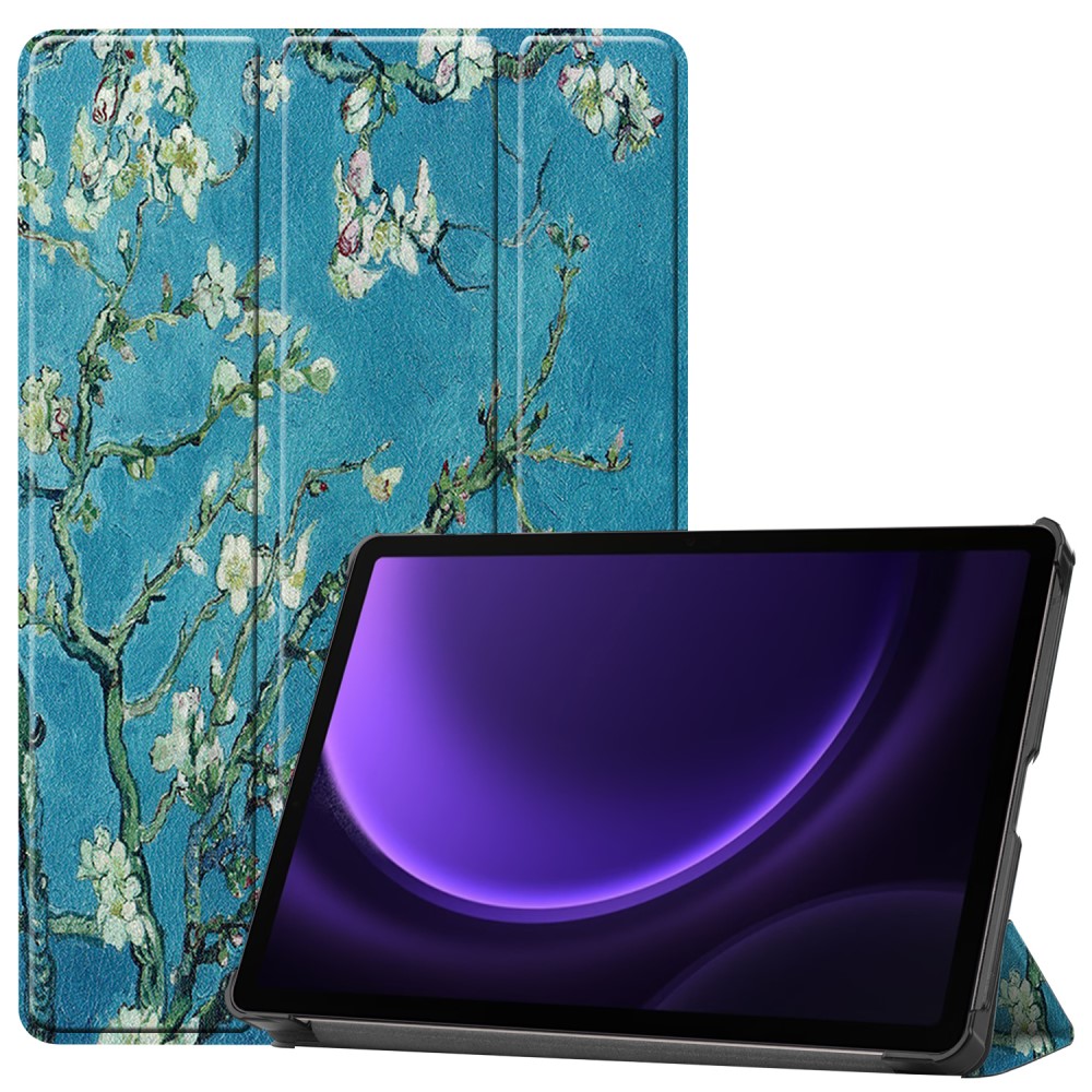  Samsung Galaxy Tab S9 FE Fodral Tri-Fold Läder Peach Blossom - Teknikhallen.se