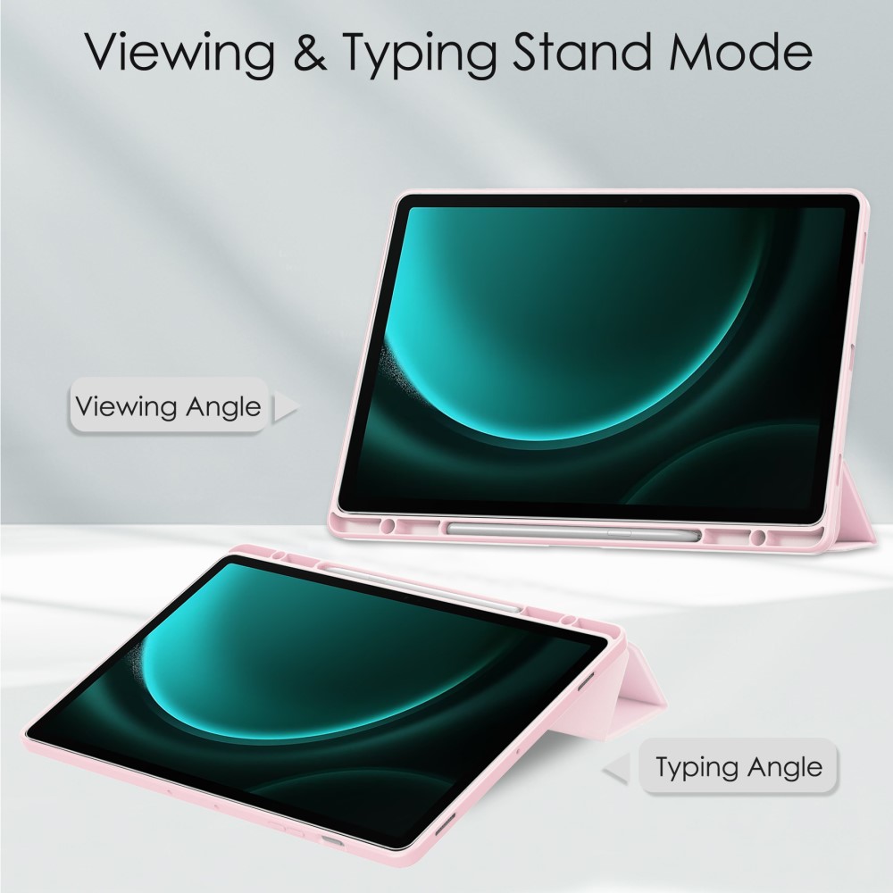  Galaxy Tab S9 FE Plus Fodral Hybrid Pennhållare Rosa - Teknikhallen.se