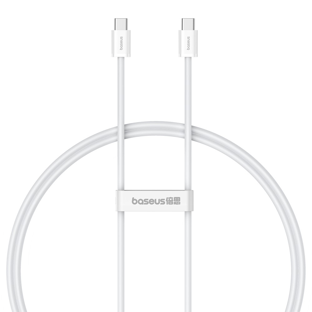 BASEUS Baseus 1m 30W PD USB-C - USB-C Kabel Superior Series 2 Vit - Teknikhallen.se