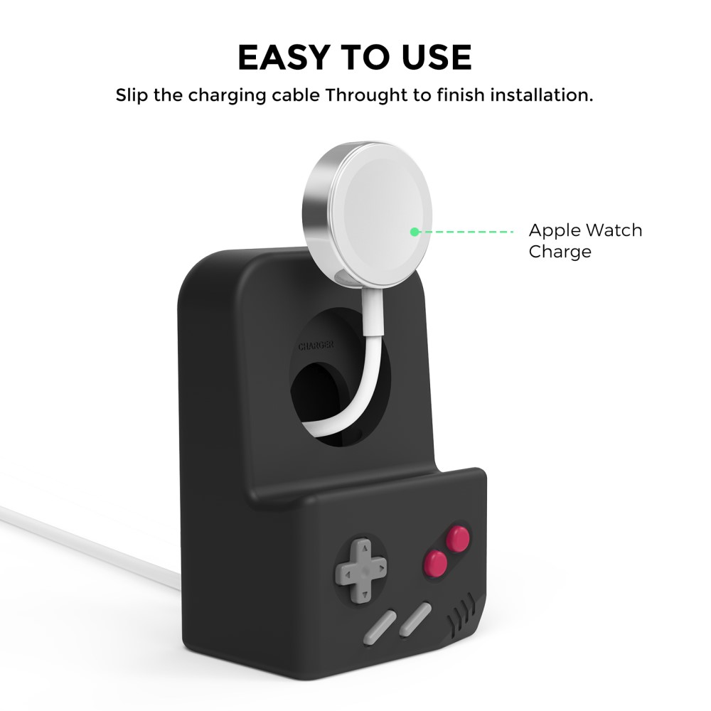 AHASTYLE AHASTYLE Apple Watch Laddningsställ Gamepad Silikon Svart - Teknikhallen.se