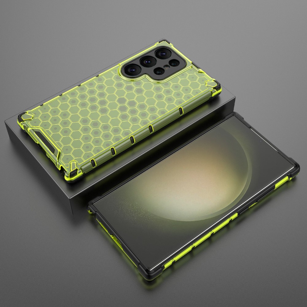  Galaxy S24 Ultra Skal Honeycomb Shockproof Hybrid Grn - Teknikhallen.se