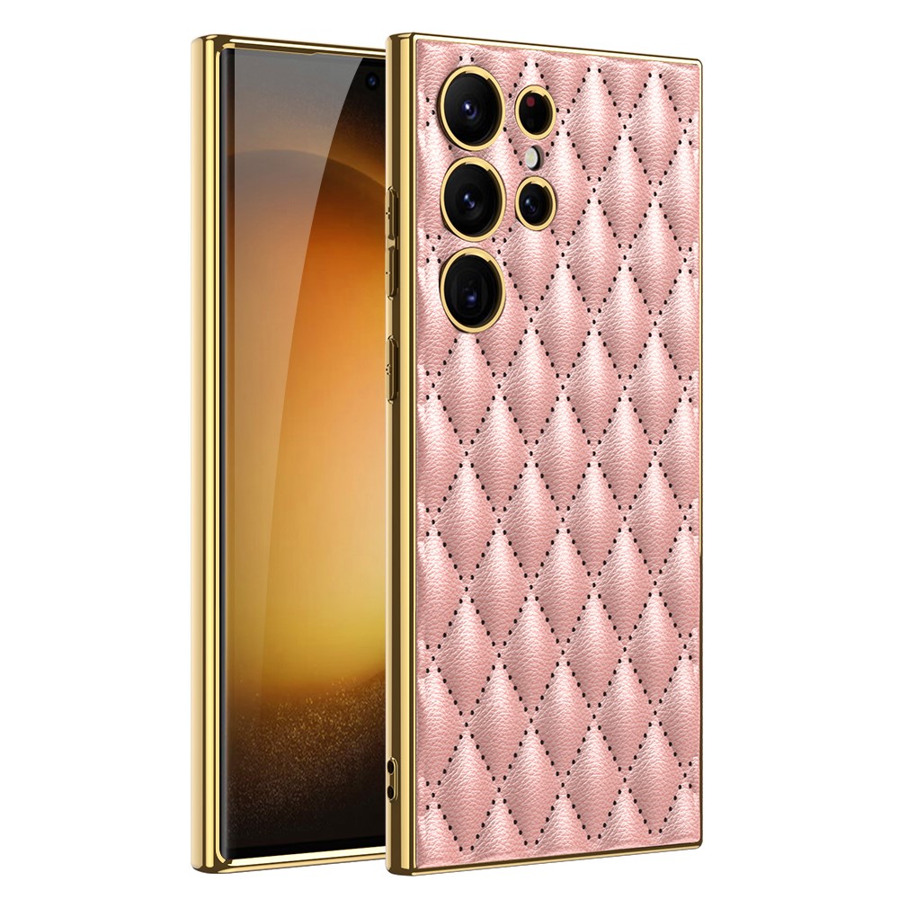 GKK GKK Galaxy S24 Ultra Skal Diamond Hybrid Läder Ljus Rosa - Teknikhallen.se