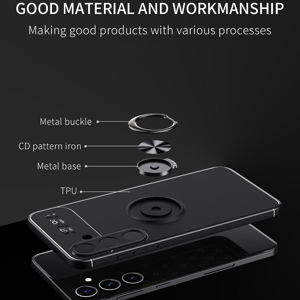  Samsung Galaxy S24 Skal Ring Svart - Teknikhallen.se