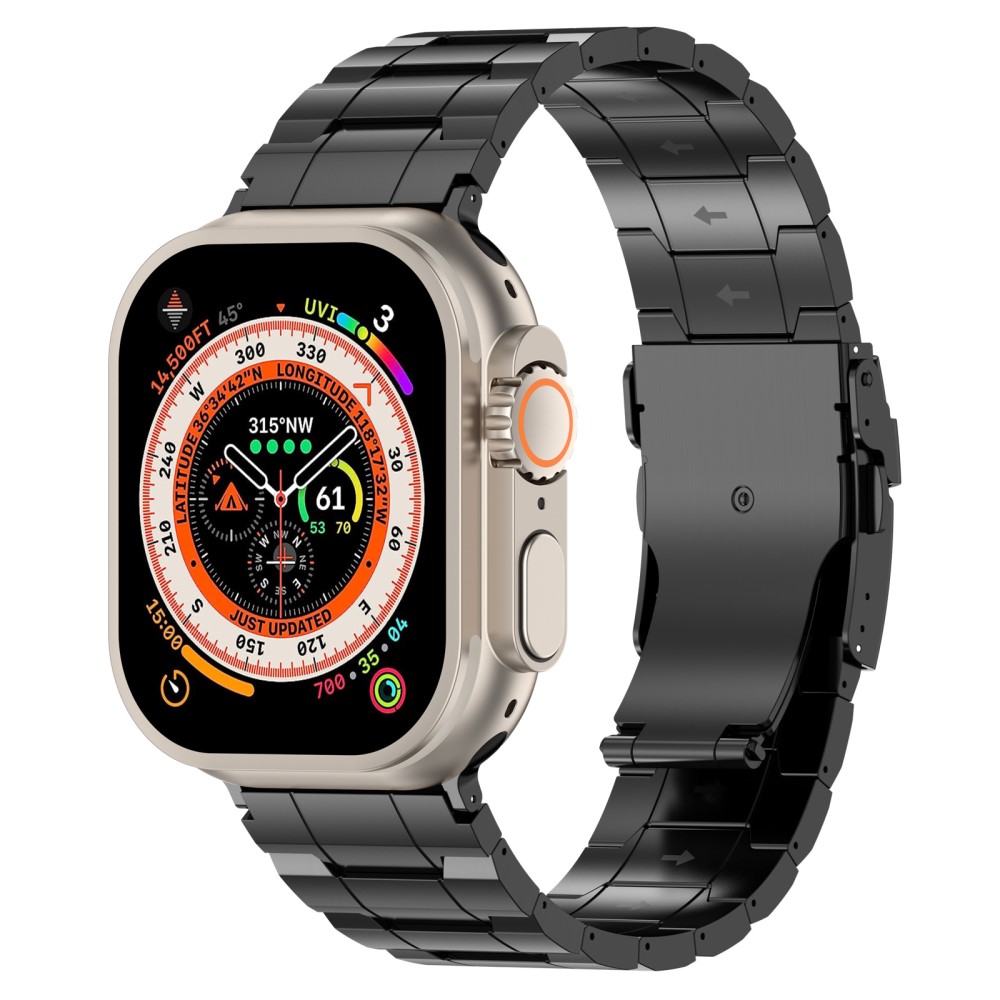  Apple Watch 42/44/45/49 mm Armband Steel Titanium Svart - Teknikhallen.se