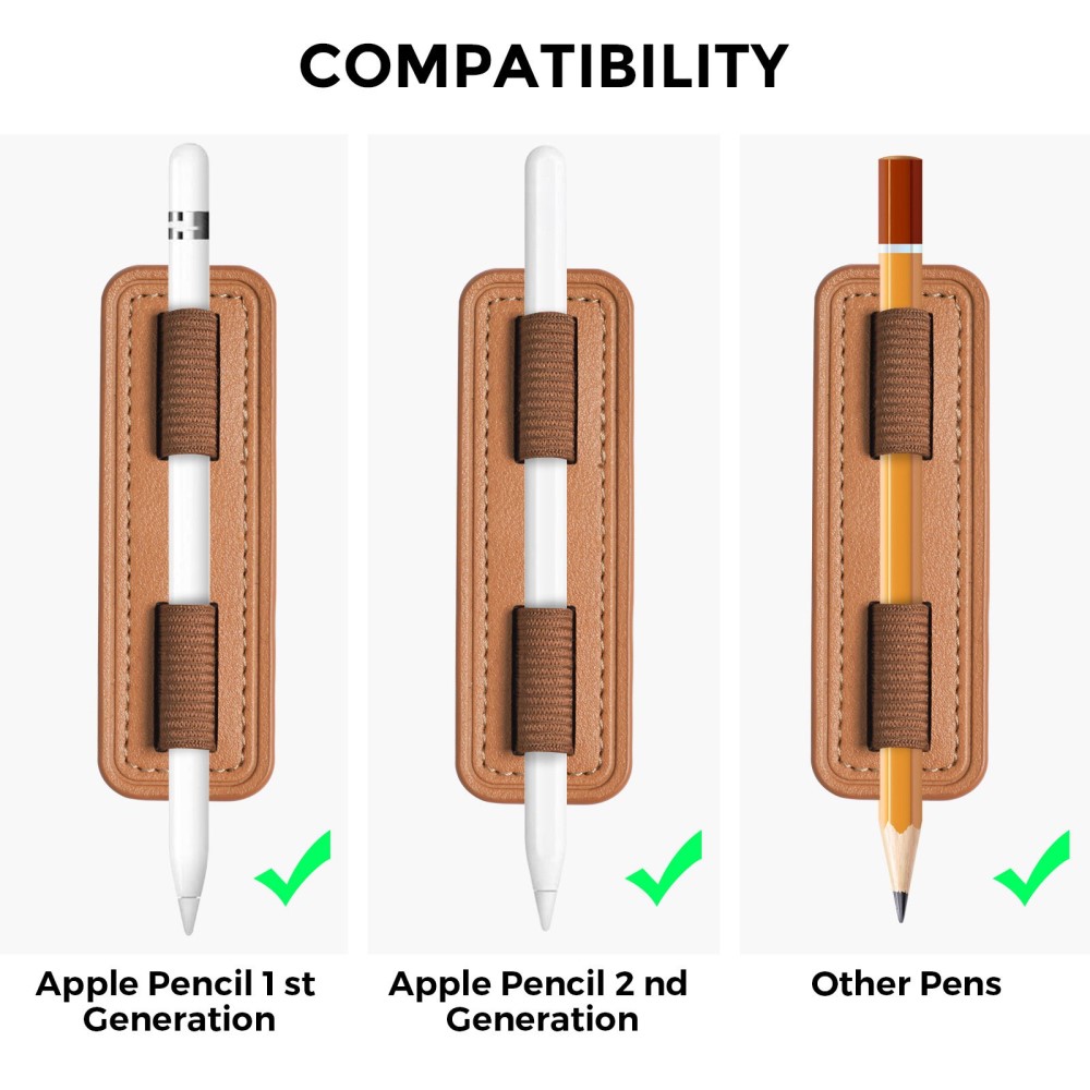 AHASTYLE AHASTYLE Universal Stylus Pennhållare I PU-Läder Brun - Teknikhallen.se