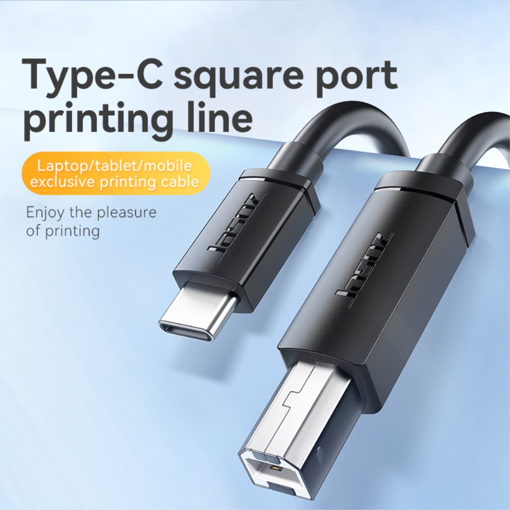 JASOZ JASOZ 1m USB-C till USB Type B 2.0 Svart - Teknikhallen.se