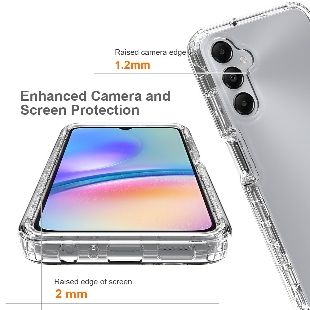  Samsung Galaxy A05s 4G 360° Shockproof Hybrid Skal Transparent - Teknikhallen.se