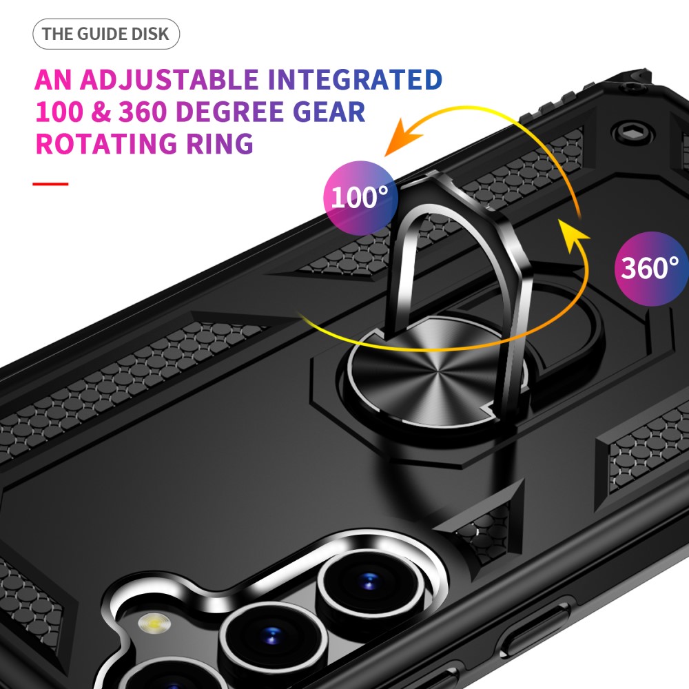  Samsung Galaxy S24 Skal Hybrid Armor Ring Svart - Teknikhallen.se