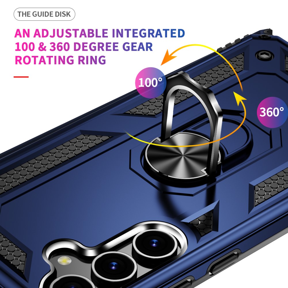  Samsung Galaxy S24 Skal Hybrid Armor Ring Blå - Teknikhallen.se