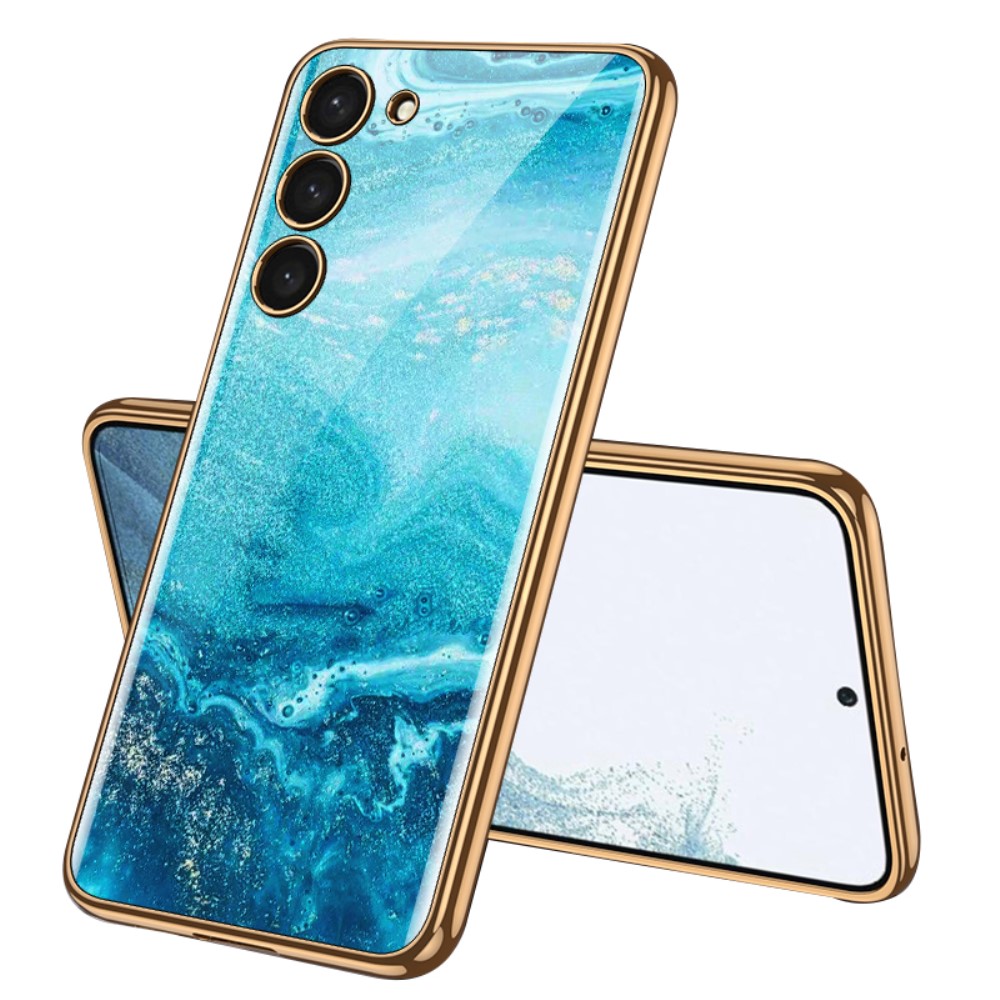 GKK GKK Galaxy S24 Skal Härdat Glas Electroplate Ocean Blue - Teknikhallen.se