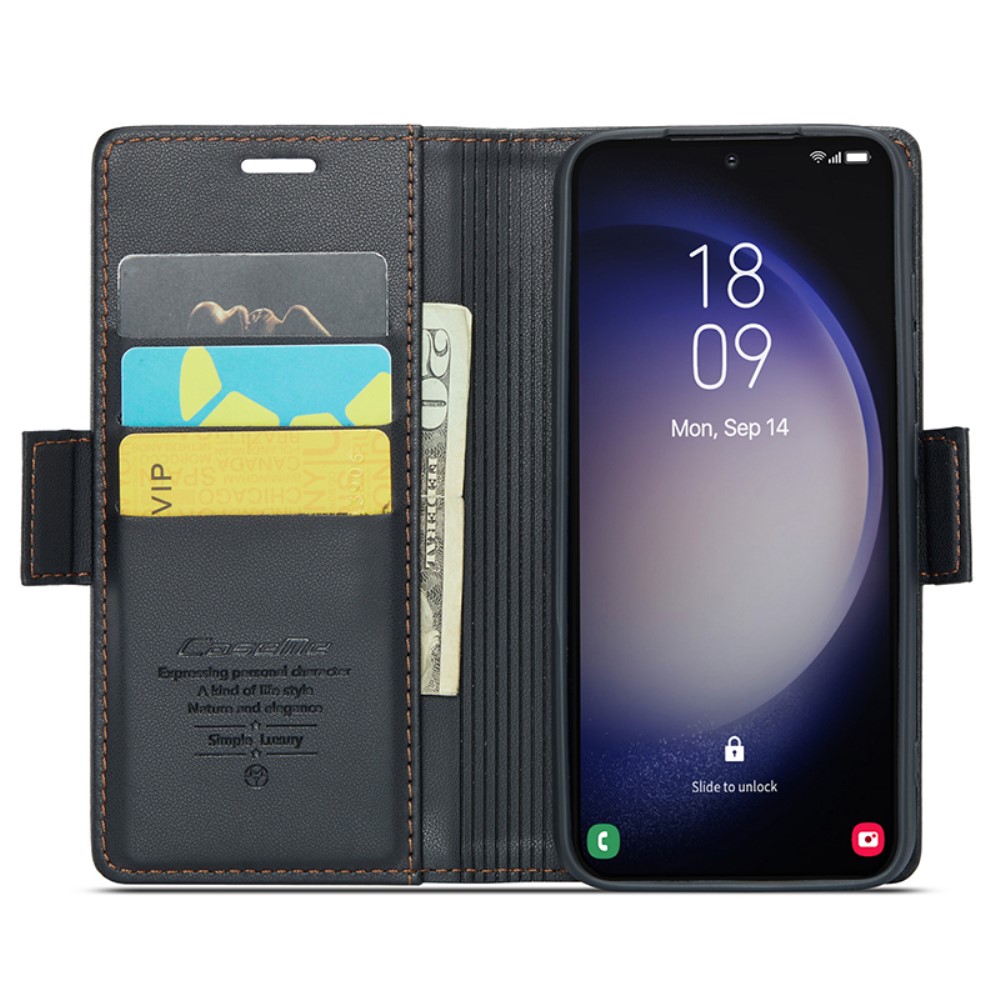 CASEME CASEME Galaxy S24 Plus Fodral RFID Lder Svart - Teknikhallen.se