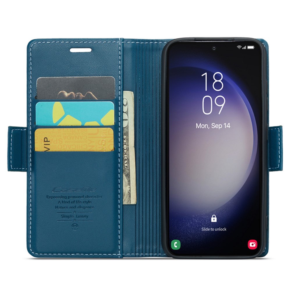 CASEME CASEME Galaxy S24 Plus Fodral RFID Lder Bl - Teknikhallen.se