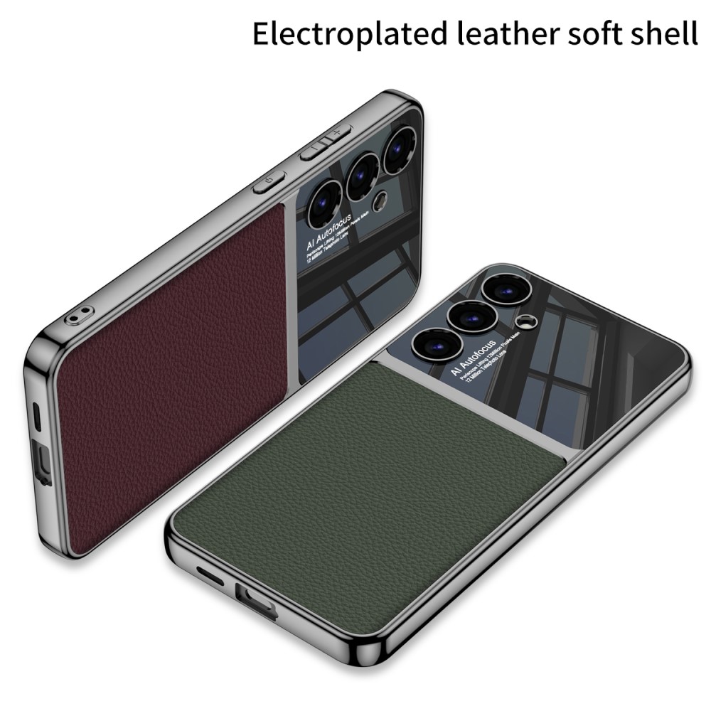 GKK GKK Galaxy S24 Plus Skal Hybrid Lder Litchi Grn - Teknikhallen.se