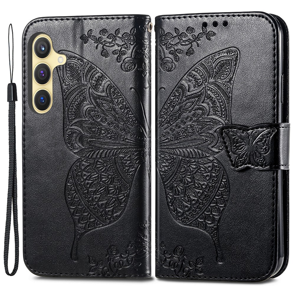  Samsung Galaxy S24 Plus Fodral Big Butterfly Svart - Teknikhallen.se