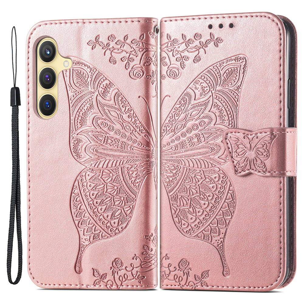  Samsung Galaxy S24 Plus Fodral Big Butterfly Rosguld - Teknikhallen.se