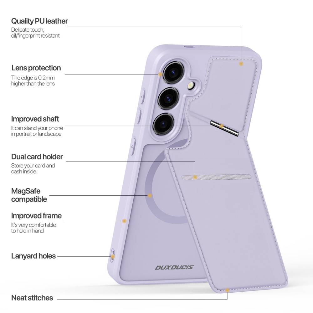 DUX DUCIS DUX DUCIS Galaxy S24 Plus MagSafe Kickstand Skal Kortfack Lila - Teknikhallen.se