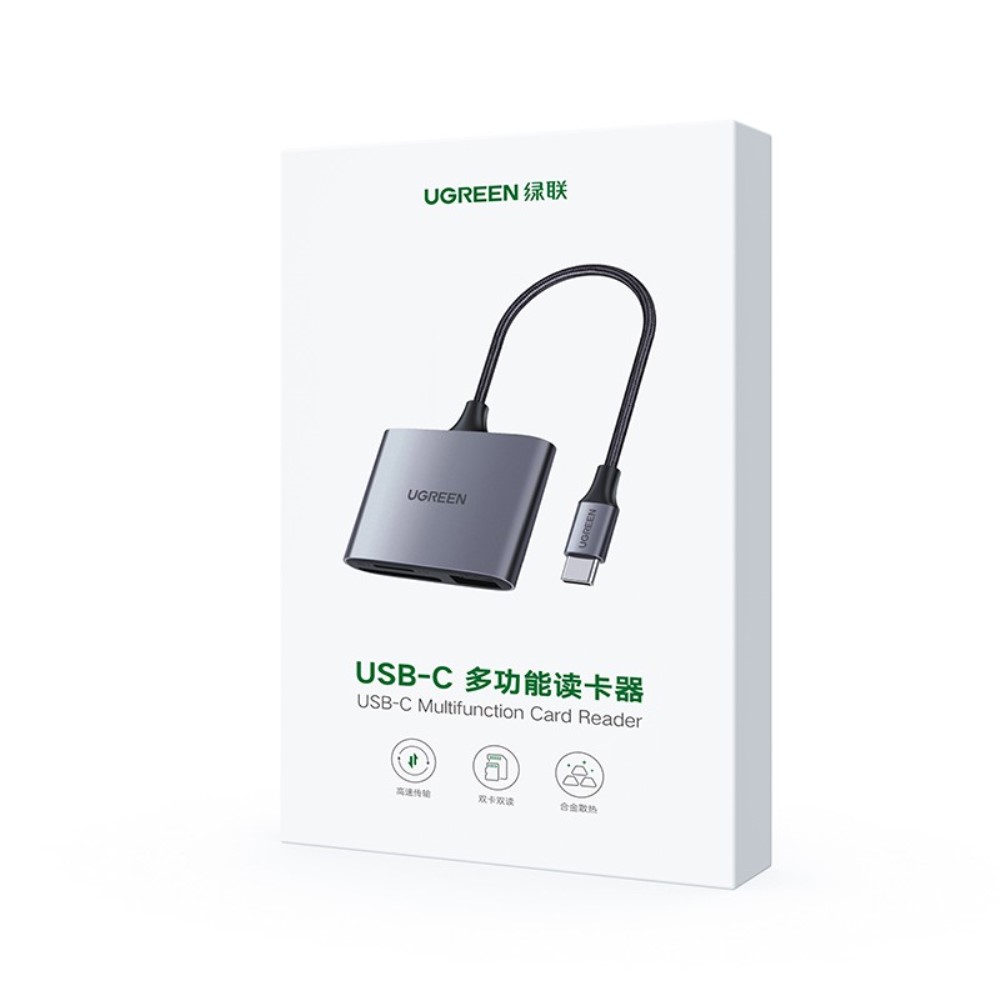 UGREEN UGREEN 3in1 USB-C Till Minneskortläsare / USB 2.0 Adapter - Teknikhallen.se