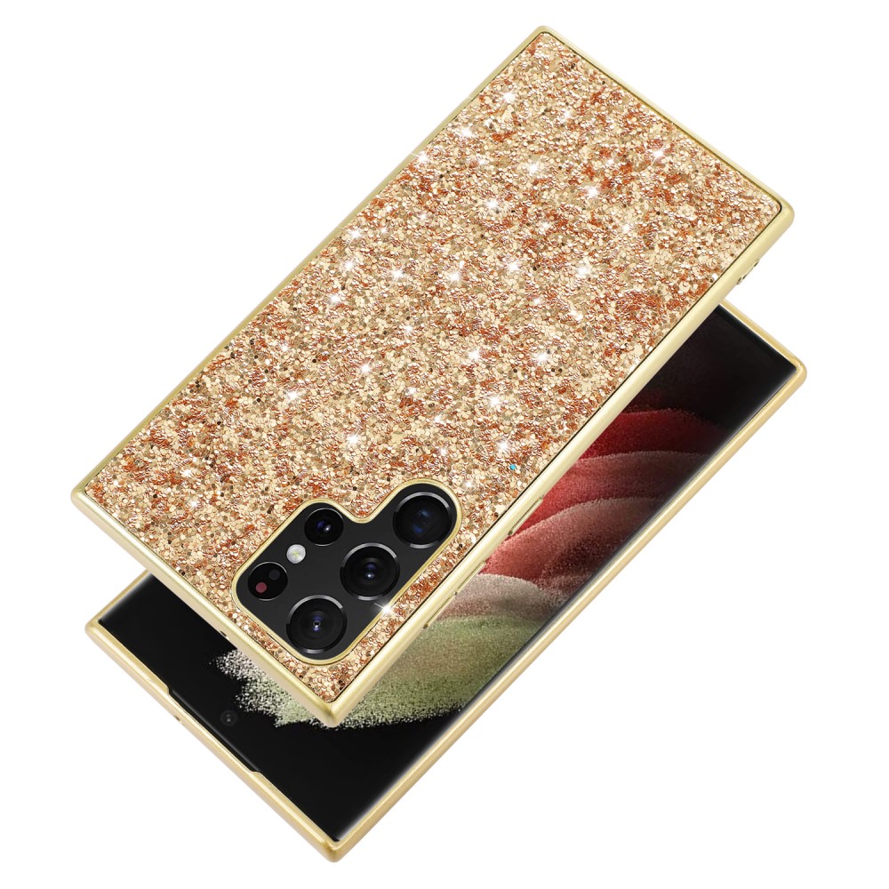  Galaxy S24 Ultra Skal Sparkling Glitter Guld - Teknikhallen.se