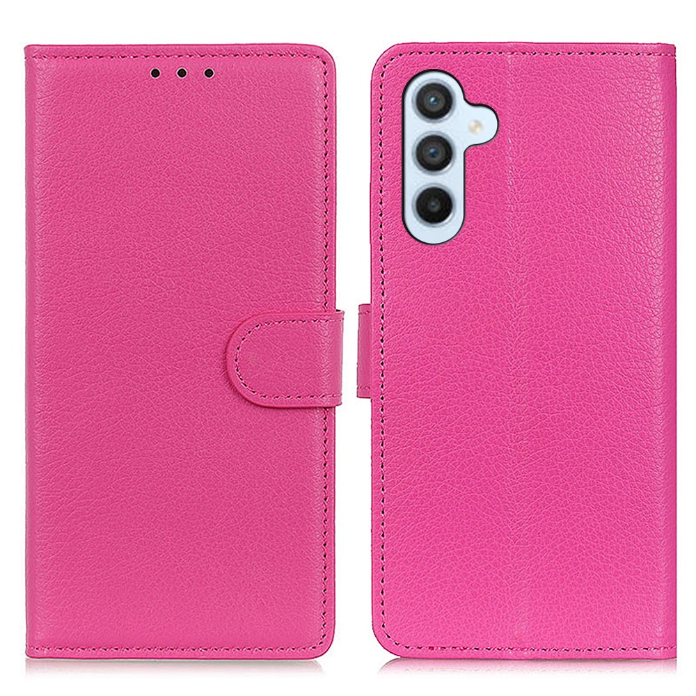  Samsung Galaxy A35 5G Fodral Litchi Läder Rosa - Teknikhallen.se