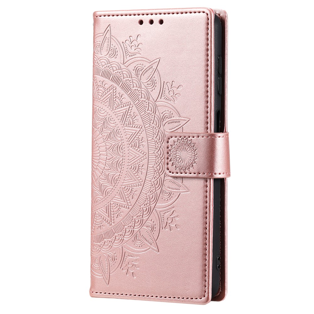  Samsung Galaxy A35 5G Fodral Mandala Läder Roséguld - Teknikhallen.se