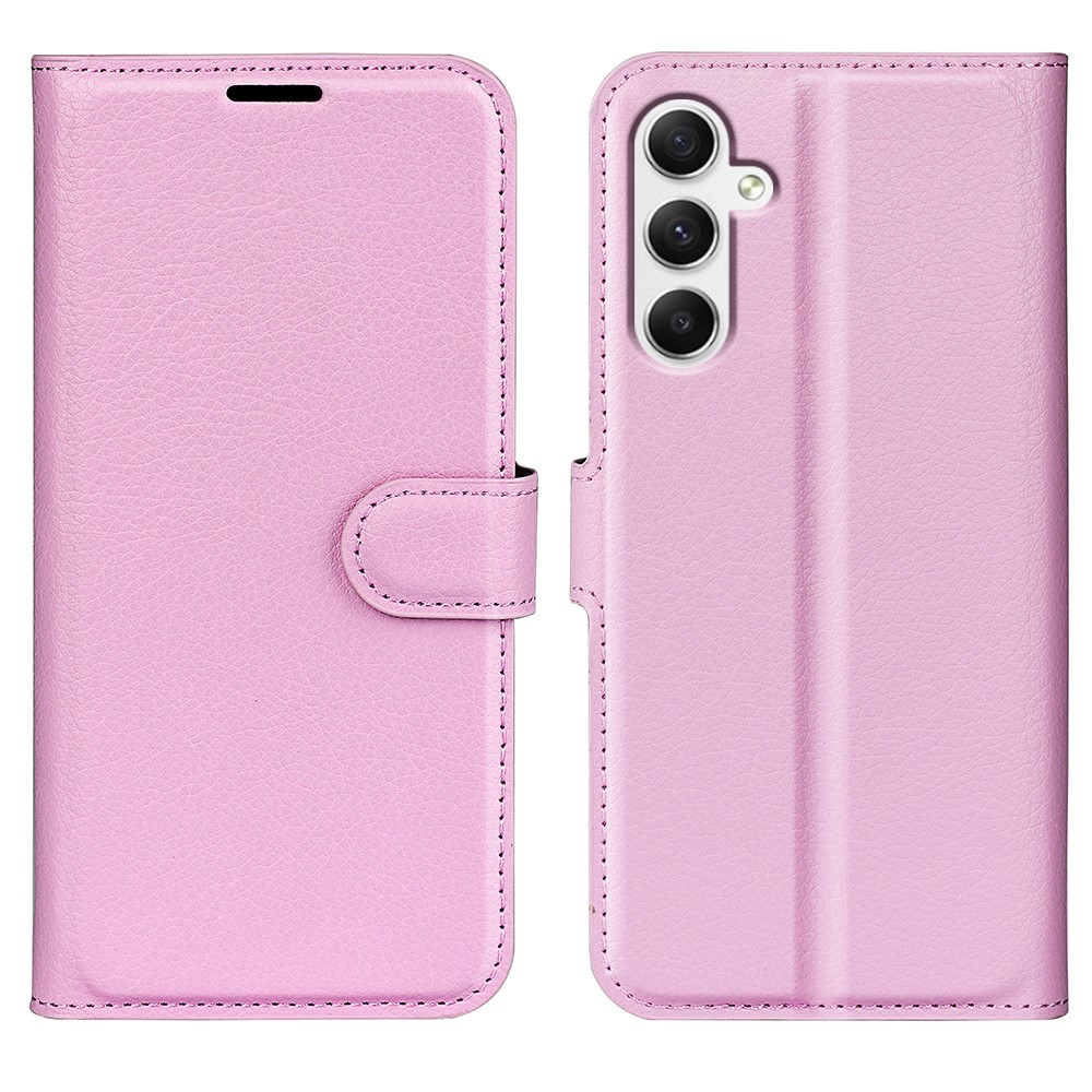  Samsung Galaxy A35 5G Fodral Läder Litchi Ljus Rosa - Teknikhallen.se