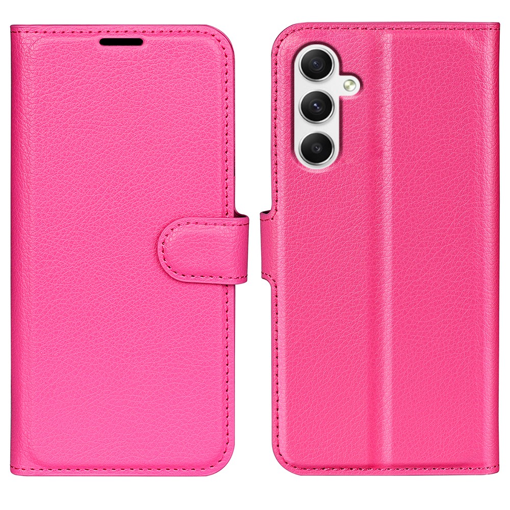  Samsung Galaxy A35 5G Fodral Läder Litchi Rosa - Teknikhallen.se