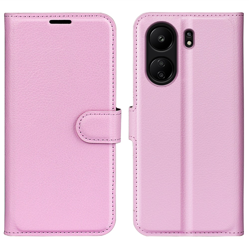  Xiaomi Redmi 13C 4G Fodral Litchi Läder Ljus Rosa - Teknikhallen.se