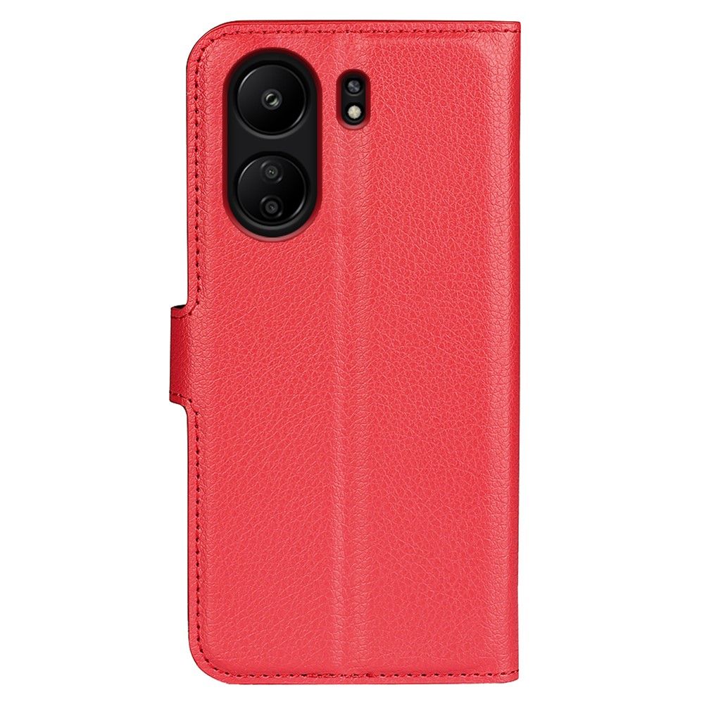  Xiaomi Redmi 13C 4G Fodral Litchi Läder Röd - Teknikhallen.se