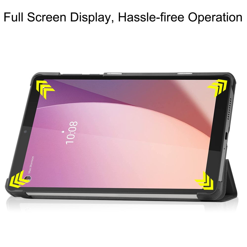  Lenovo Tab M8 (Gen 4) Fodral Tri-Fold Läder Svart - Teknikhallen.se