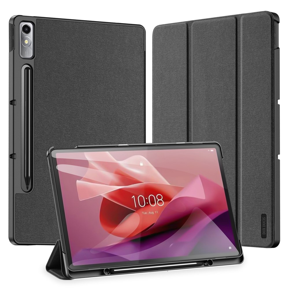 DUX DUCIS DUX DUCIS Lenovo Tab P12 Fodral DOMO Tri-Fold Läder Svart - Teknikhallen.se